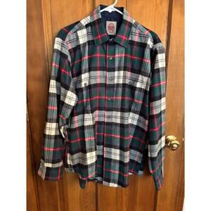 Men’s Windsor Authentic Plaid Casual Button Down Long Sleeve Shirt Size Large